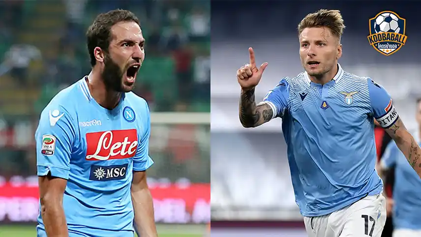 Gonzalo-Higuain-napoli-Ciro-Immobile-lazio ดาวซัลโวกัลโช่ เซเรีย อา